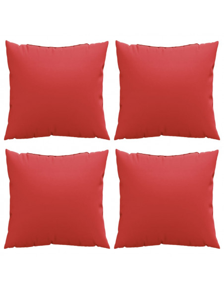 Cuscini per Divano 4 pz Rossi 50x50 cm in Tessuto