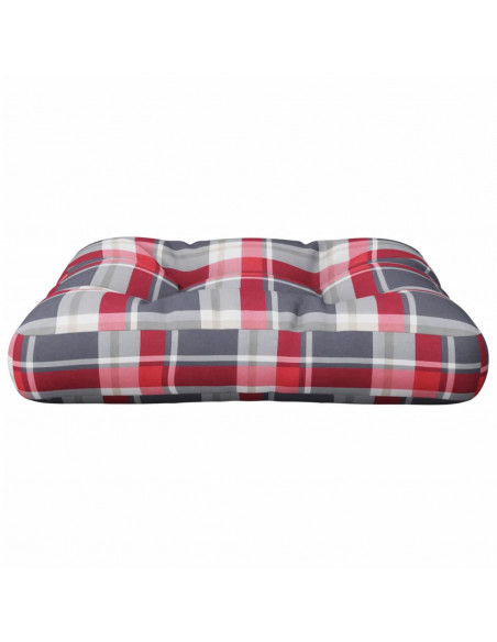 Cuscino per Pallet Rosso a Quadri in Tessuto