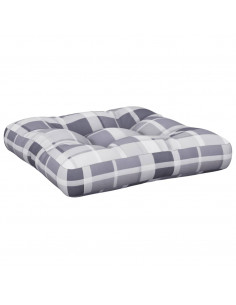 Cuscino per Pallet Motivo a Quadri Grigi 50x50x12 cm in Tessuto 2