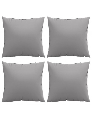Cuscini per Divano 4 pz Grigio 40x40 cm in Tessuto