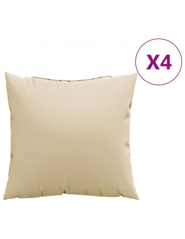 Cuscini per Divano 4 pz Beige 40x40 cm in Tessuto