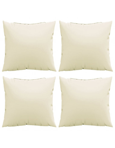 Cuscini per Divano 4 pz Crema 50x50 cm in Tessuto