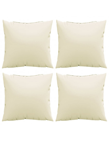 Cuscini per Divano 4 pz Crema 50x50 cm in Tessuto