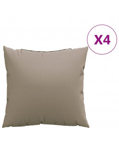 Cuscini per Divano 4 pz Tortora 60x60 cm in Tessuto 2