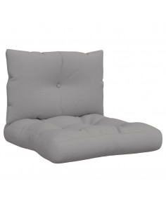 Cuscini per Pallet 2 pz Grigi in Tessuto 2