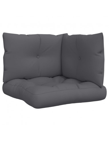 Cuscini per Pallet 3 pz Antracite in Tessuto