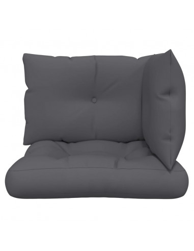 Cuscini per Pallet 3 pz Antracite in Tessuto