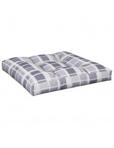 Cuscino per Pallet Motivo a Quadri Grigi 80x80x12 cm in Tessuto 2