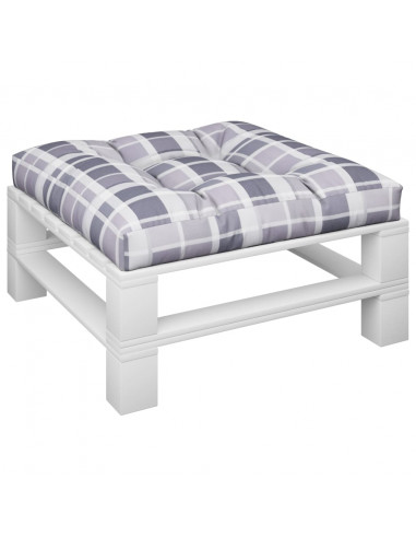 Cuscino per Pallet Motivo a Quadri Grigi 80x80x12 cm in Tessuto