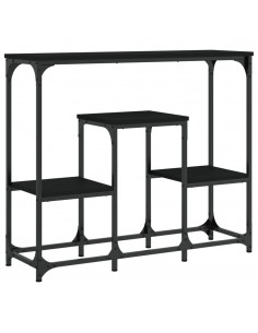 Tavolino Consolle Nero 89,5x28x76 cm in Legno Multistrato 2