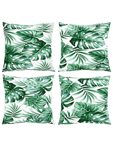 Cuscini per Divano 4 pz Motivo a Foglie 40x40 cm in Tessuto