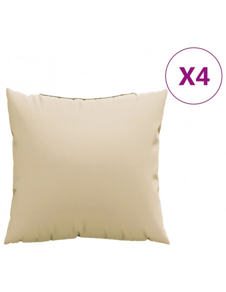 Cuscini per Divano 4 pz Beige 50x50 cm in Tessuto