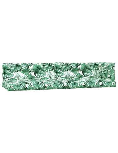 Cuscini per Pallet 5 pz Motivo a Foglie Tessuto