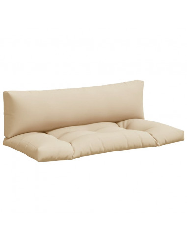 Cuscini per Pallet 2 pz Beige in Tessuto