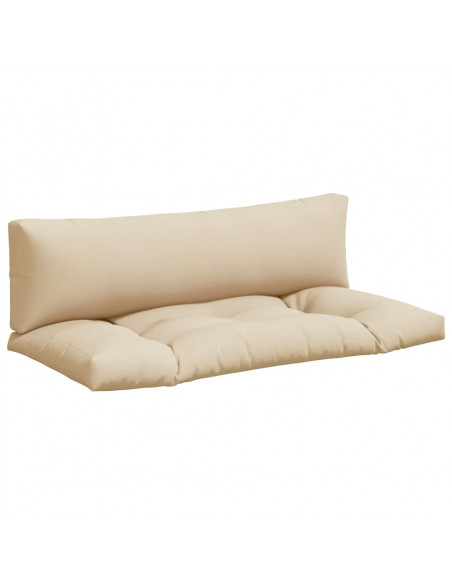 Cuscini per Pallet 2 pz Beige in Tessuto