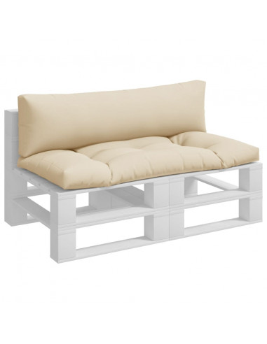 Cuscini per Pallet 2 pz Beige in Tessuto