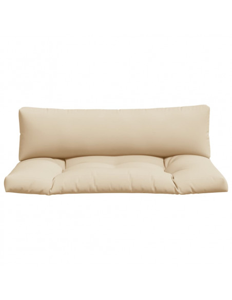 Cuscini per Pallet 2 pz Beige in Tessuto
