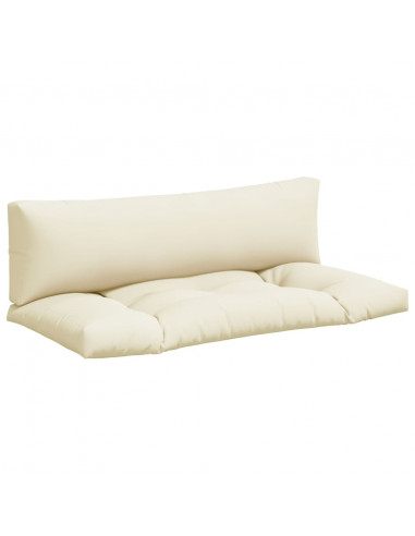 Cuscini per Pallet 2 pz Crema in Tessuto