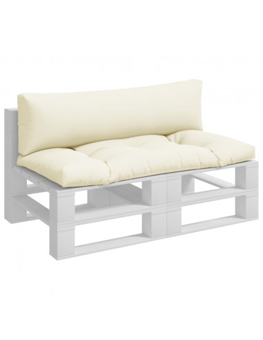 Cuscini per Pallet 2 pz Crema in Tessuto