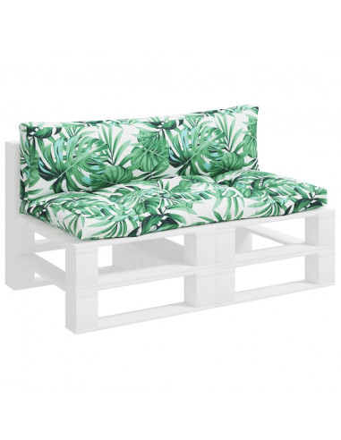 Cuscini per Pallet 2 pz Motivo a Foglie Tessuto