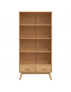 Libreria 4 Ripiani OLDEN Marrone in Legno Massello di Pino 2