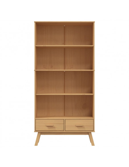Libreria 4 Ripiani OLDEN Marrone in Legno Massello di Pino