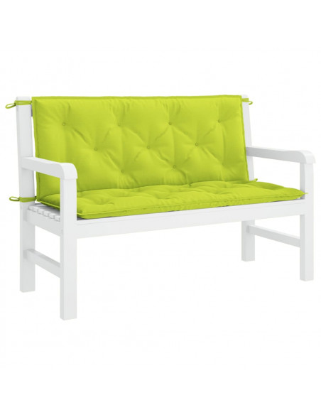 Cuscini per Panca 2 pz Verde Intenso 120x50x7 cm Tessuto Oxford