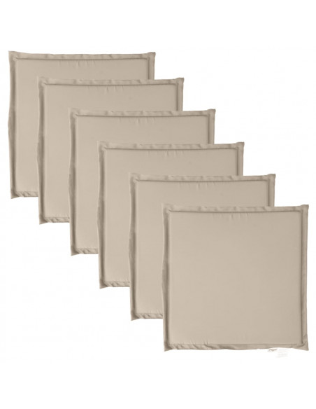 Imbottitura per Seduta Giardino 6pz Tortora 45x45x2 cm Quadrata