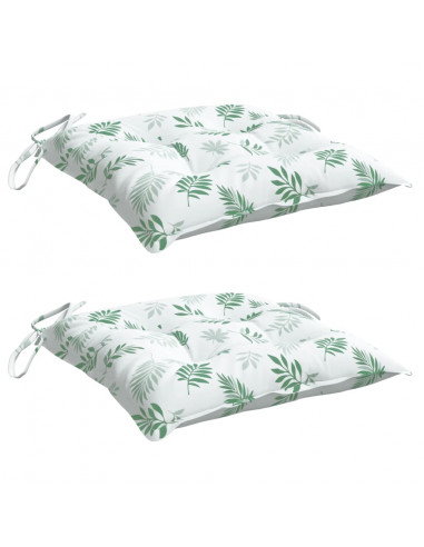 Cuscini per Sedia 2 pz a Foglie 50x50x7 cm Tessuto Oxford