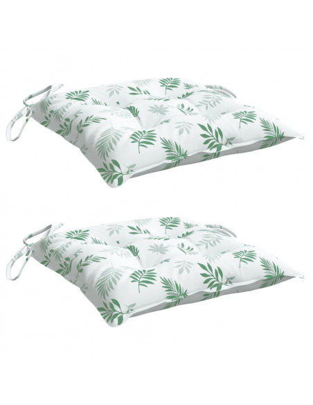 Cuscini per Sedia 2 pz a Foglie 50x50x7 cm Tessuto Oxford