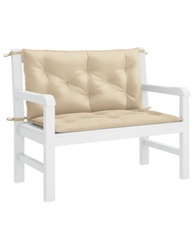 Cuscini Panca da Giardino 2pz Beige 100x50x7cm Tessuto Oxford