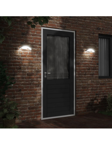 Applique con LED e Sensore 2 pz Bianche in Alluminio Pressofuso