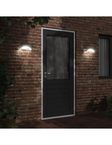 Applique con LED e Sensore 2 pz Bianche in Alluminio Pressofuso