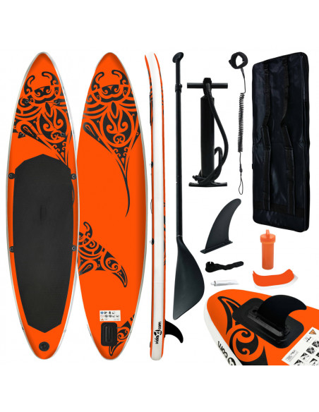 Set Tavola Gonfiabile da SUP 366x76x15 cm Arancione