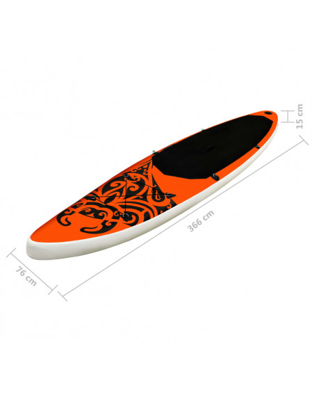 Set Tavola Gonfiabile da SUP 366x76x15 cm Arancione
