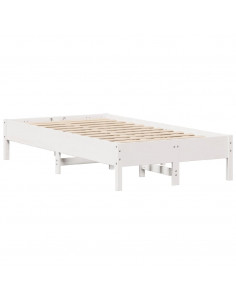 Letto senza Materasso Bianco 120x200 cm Legno Massello di Pino 2