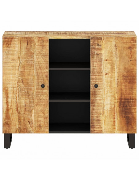 Credenza con 2 Ante 90x33x75 cm in Legno Massello di Mango