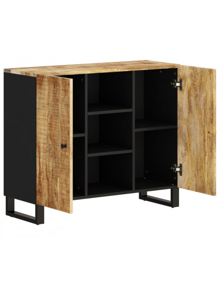Credenza con 2 Ante 90x33x75 cm in Legno Massello di Mango
