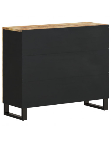 Credenza con 2 Ante 90x33x75 cm in Legno Massello di Mango