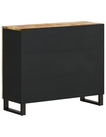 Credenza con 2 Ante 90x33x75 cm in Legno Massello di Mango