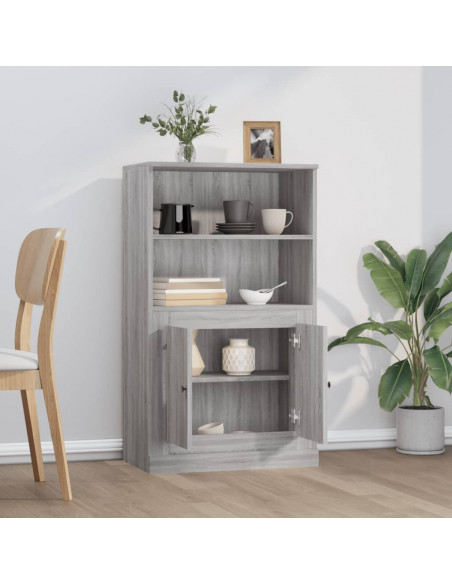 Credenza Grigio Sonoma 60x35,5x103,5 cm in Legno Multistrato