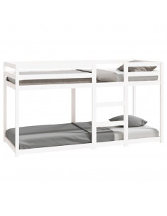 Letto a Castello Bianco 80x200 cm in Legno Massello di Pino 2