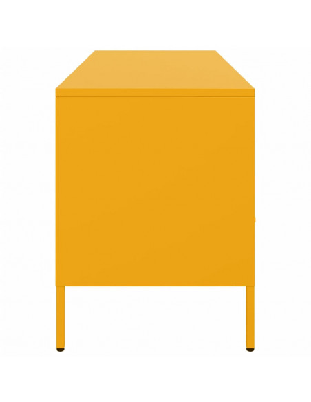 Mobile TV Giallo 100,5x39x50,5 cm in Acciaio Laminato a Freddo