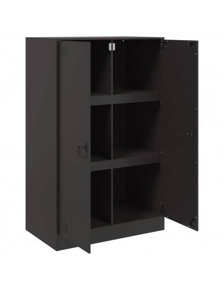 Credenza Nera 67x39x107 cm in Acciaio