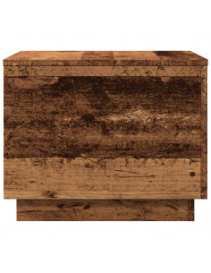 Tavolino da Salotto con Luci LED Legno Antico 50x50x40 cm 2