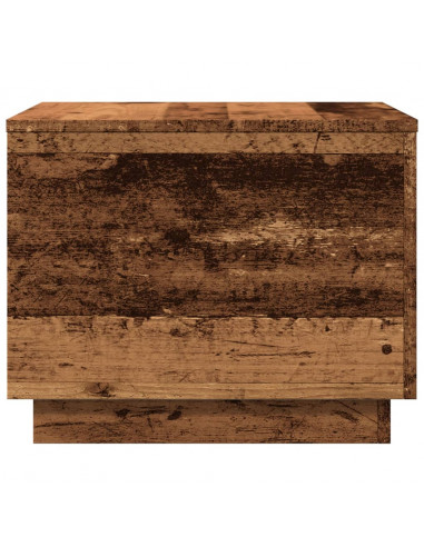 Tavolino da Salotto con Luci LED Legno Antico 50x50x40 cm