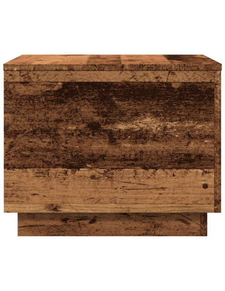 Tavolino da Salotto con Luci LED Legno Antico 50x50x40 cm