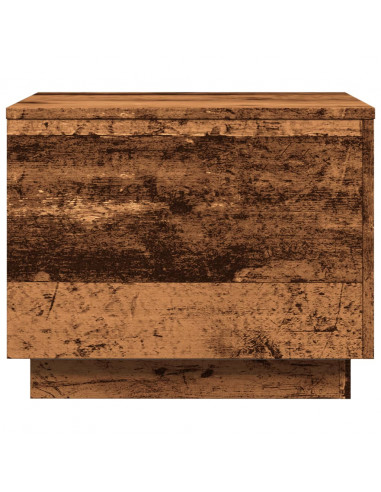 Tavolino da Salotto con Luci LED Legno Antico 50x50x40 cm