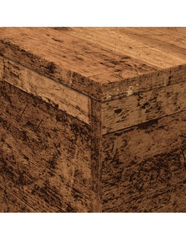 Tavolino da Salotto con Luci LED Legno Antico 50x50x40 cm