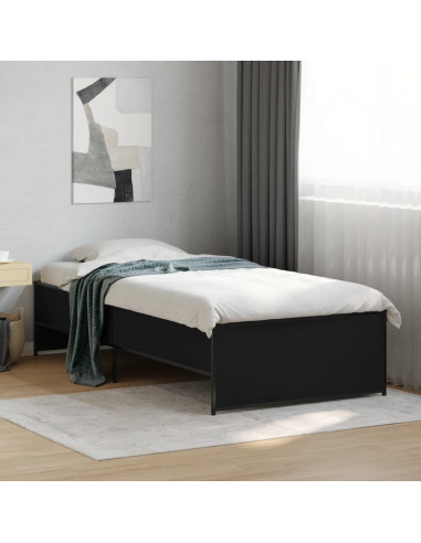 Giroletto Nero 100x200 cm in Legno Multistrato e Metallo